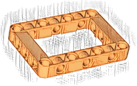 Technic, Liftarm, Modified Frame Thick 5 x 7 Open Center