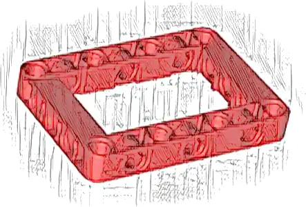 Technic, Liftarm, Modified Frame Thick 5 x 7 Open Center