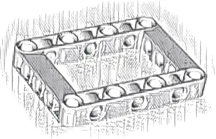 Technic, Liftarm, Modified Frame Thick 5 x 7 Open Center