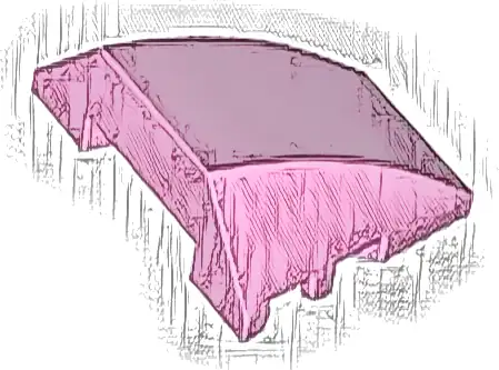 Wedge 4 x 3 Triple Curved No Studs