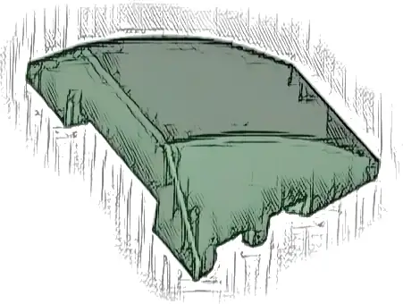 Wedge 4 x 3 Triple Curved No Studs