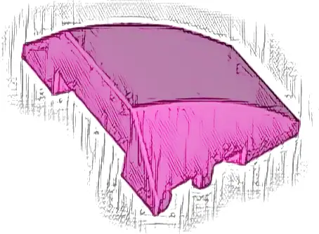 Wedge 4 x 3 Triple Curved No Studs