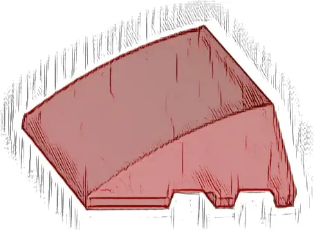 Wedge 4 x 3 Triple Curved No Studs