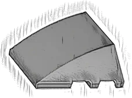 Wedge 4 x 3 Triple Curved No Studs