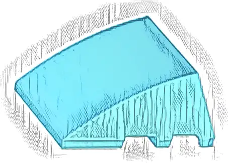 Wedge 4 x 3 Triple Curved No Studs