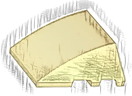 Wedge 4 x 3 Triple Curved No Studs