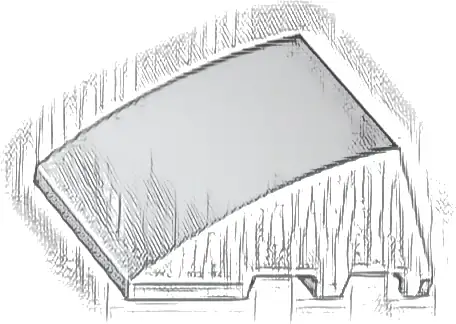 Wedge 4 x 3 Triple Curved No Studs