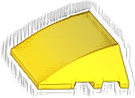 Wedge 4 x 3 Triple Curved No Studs