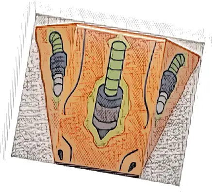 Wedge 4 x 3 Triple Curved No Studs with Lizard Shaped Lime, Dark Blue and Silver Eyes and Nose and Black Nostrils Pattern (Sonic the Hedgehog Biolizard Face)