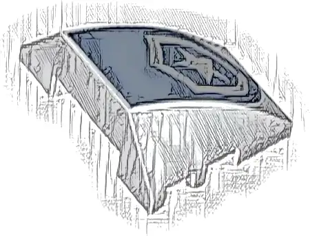 Wedge 4 x 3 Triple Curved No Studs with Dark Blue and Silver Police Star Badge Logo Pattern