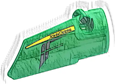 Technic, Panel Fairing # 4 Small Smooth Long, Side B with Black 'JOHN DEERE' on Yellow Stripe and Black Air Vents Pattern (Sticker) - Set 42136