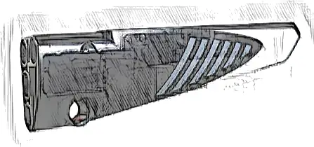 Technic, Panel Fairing # 6 Long Smooth, Side B with Gray Stripes and White Pattern (Sticker) - Set 42096