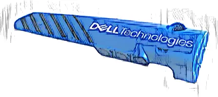Technic, Panel Fairing # 6 Long Smooth, Side B with Black Diagonal Stripes and White 'DELL Technologies' Pattern (Sticker) - Set 42141