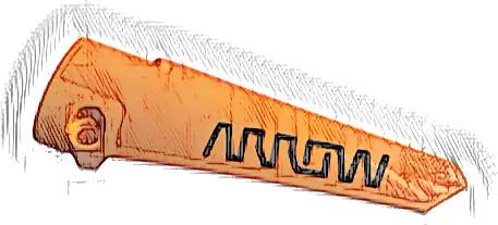 Technic, Panel Fairing # 6 Long Smooth, Side B with Black Stylized 'ARROW' Pattern (Sticker) - Set 42141