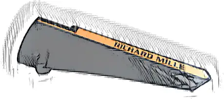 Technic, Panel Fairing # 6 Long Smooth, Side B with Black 'RICHARD MILLE' on Orange Stripe Pattern (Sticker) - Set 42141