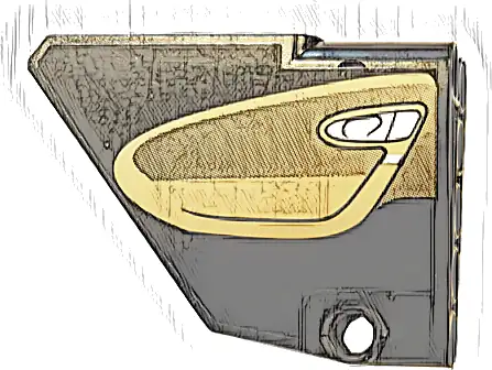 Technic, Panel Fairing #13 Large Short Smooth, Side A with Dark Tan Inside Door Pattern (Sticker) - Set 42083