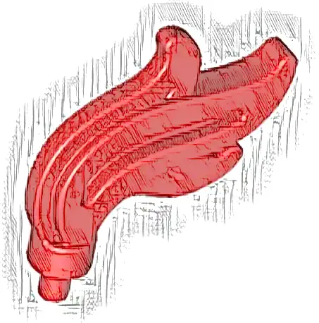 Minifigure, Plume Feather Triple Compact / Flame / Water with Small Pin