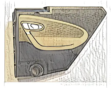 Technic, Panel Fairing #14 Large Short Smooth, Side B with Dark Tan Inside Door Pattern (Sticker) - Set 42083