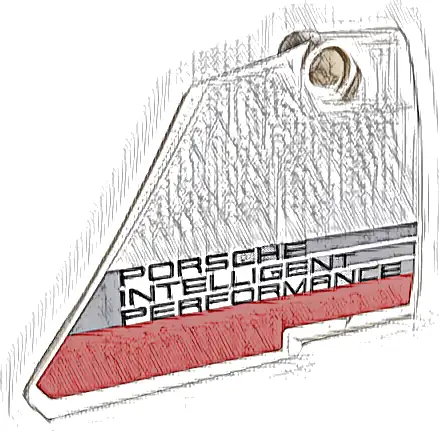 Technic, Panel Fairing #14 Large Short Smooth, Side B with Porsche Intelligent Performance Logo and Red Stripe Pattern (Sticker) - Set 42096