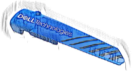 Technic, Panel Fairing # 5 Long Smooth, Side A with Black Diagonal Stripes and White 'DELL Technologies' Pattern (Sticker) - Set 42141