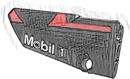 Technic, Panel Fairing # 3 Small Smooth Long, Side A with White Mobil 1 Logo and Red Stripe Pattern (Sticker) - Set 42096