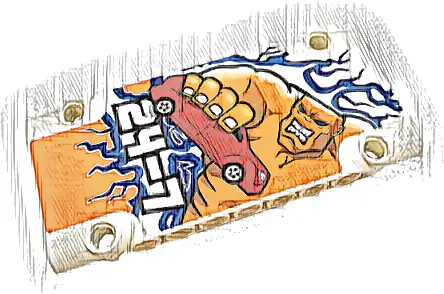 Technic, Panel Plate 5 x 11 x 1 with Red Car, Blue and Dark Azure Lightning and White '24-7' Pattern Model Left Side (Sticker) - Set 42128