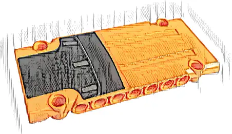 Technic, Panel Plate 5 x 11 x 1 with Black and Dark Bluish Gray Air Intake Pattern (Sticker) - Set 42126