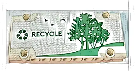 Technic, Panel Plate 5 x 11 x 1 with Green Recycling Arrows, 'RECYCLE', Birds and Trees Pattern Model Left Side (Sticker) - Set 42167