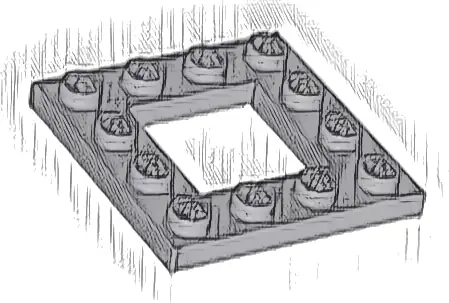 Plate, Modified 4 x 4 with 2 x 2 Open Center