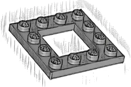 Plate, Modified 4 x 4 with 2 x 2 Open Center