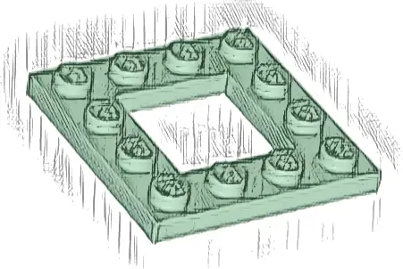 Plate, Modified 4 x 4 with 2 x 2 Open Center