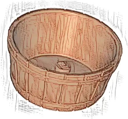 Container, Barrel Half Large with Axle Hole