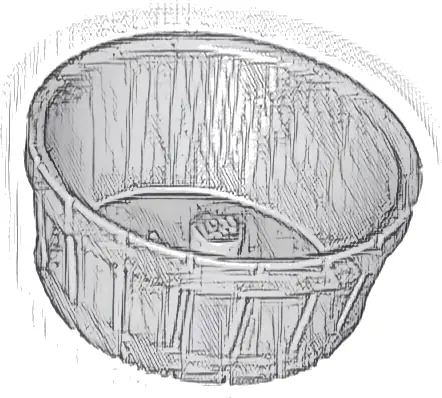 Container, Barrel Half Large with Axle Hole