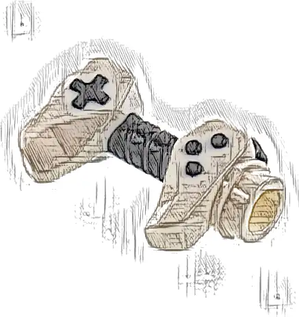 Minifigure, Utensil Game Controller, Holes on Sides for Bar with Molded Black Buttons and Center Handle Pattern