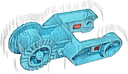 Duplo Digger Bucket Arm Double with Locking Ring and Red Gaskets