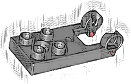 Duplo, Plate 2 x 3 with 4 Studs and Hinge with Red Gaskets