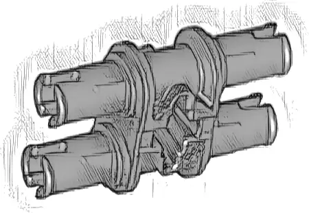 Technic, Pin Double with Axle Hole with Squared Pin Holes
