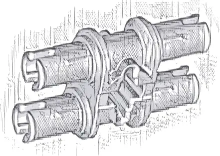 Technic, Pin Double with Axle Hole with Squared Pin Holes