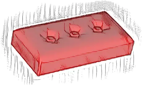 Duplo Tile, Modified 2 x 4 x 1/2 (Thick) with Cushion Profile