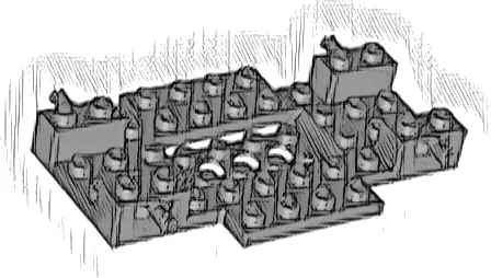 Vehicle, Base 6 x 10 x 1 with 2 x 4 Recessed Center and 2 Holes
