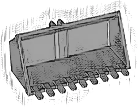 Vehicle, Digger Bucket 9 Teeth 4 x 8, Rise Inside with Locking 2 Finger Hinge