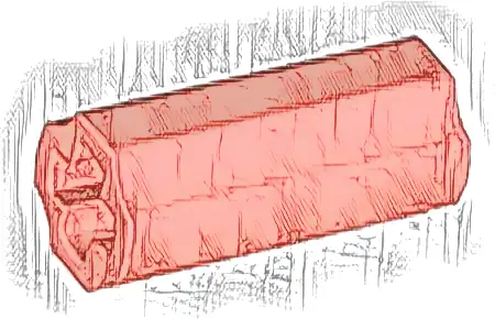 Technic, Axle Connector 2L (Smooth with x Hole + Orientation)
