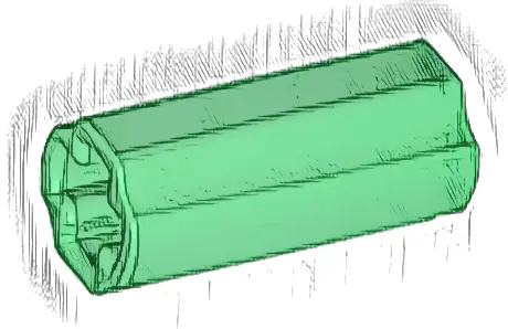 Technic, Axle Connector 2L (Smooth with x Hole + Orientation)
