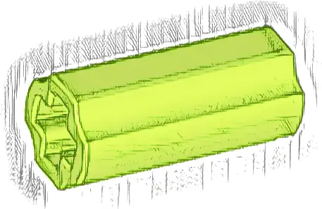 Technic, Axle Connector 2L (Smooth with x Hole + Orientation)