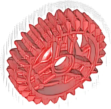 Technic, Gear 28 Tooth Double Bevel with Pin Hole