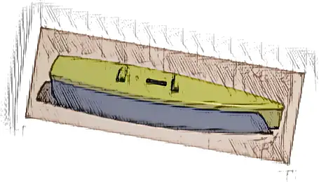 Boat, Hull Unitary 36 x 7 x 5 (Catamaran Half) with Lime Top (65417 / 65418)