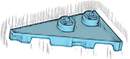 Wedge, Plate 4 x 2 Left, Pointed