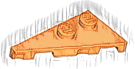 Wedge, Plate 4 x 2 Left, Pointed