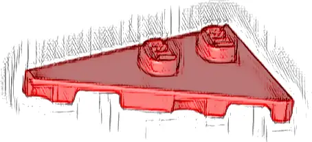Wedge, Plate 4 x 2 Left, Pointed