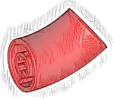 Brick, Round 2 x 2 D. 45 degrees Elbow (25.5mm Standing Height)